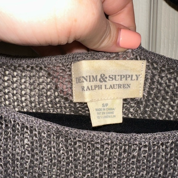 Denim & Supply Ralph Lauren Gray Women's knit light Sweater S beach boho vintage - Picture 3 of 6